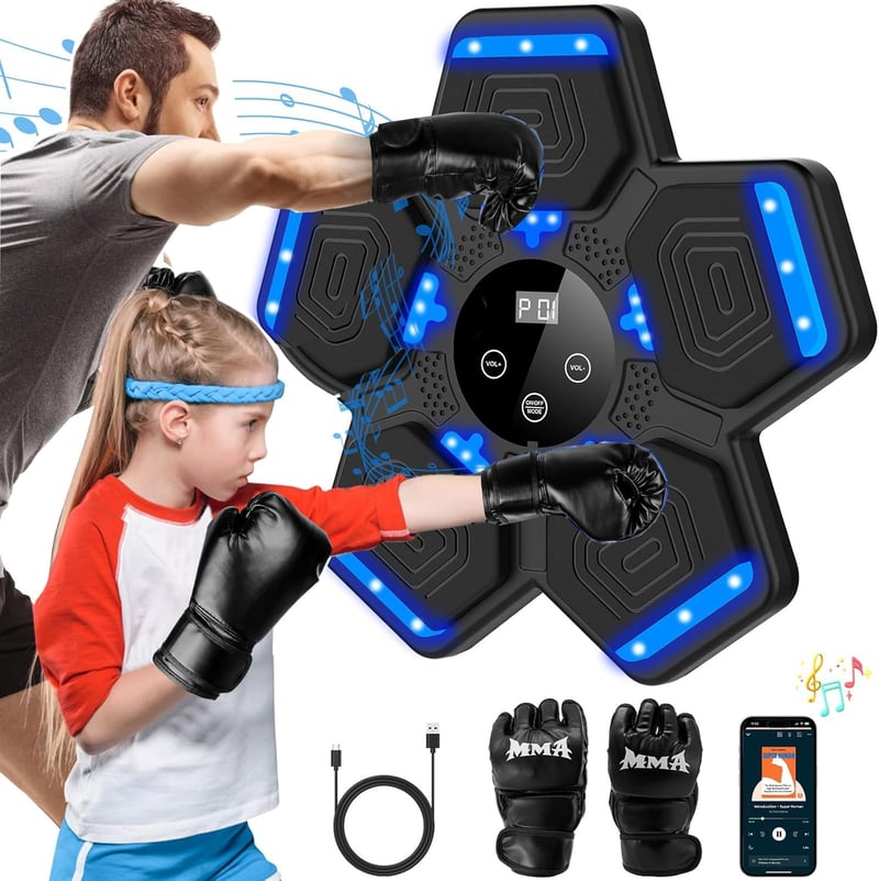 Hiseeyo Premium Bluetooth Boxzás Gép LED Kijelzővel és Boxkesztyűvel