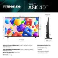 Hisense 40A5KQ QLED TV 40-palcový (101 cm) Full HD Smart TV, DVB-T2/C/S2 tuner, USB-C, WiFi, Alexa, Hotelový režim, čierny, 2023 2