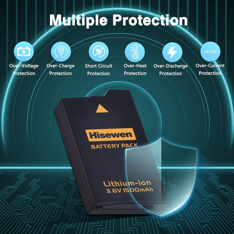 Hisewen 1500 mAh 3.6V Csere Akkumulátor Sony PSP 2000 3000 Slim Konzolhoz - Lithium Ion Újratölthető Elem PSP-S110