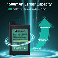 Hisewen 1500 mAh 3.6V Csere Akkumulátor Sony PSP 2000 3000 Slim Konzolhoz - Lithium Ion Újratölthető Elem PSP-S110 3