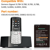 Hisewen 2 Darabos Akkumulátor Csomag Siemens Gigaset SL78H SL780 SL785 SL788 SL400 SL400A SL400H X656 Telekom A806 Telefonokhoz 4