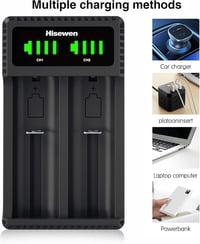 Hisewen LED Kijelzős Akkumulátor Töltő 18650 21700 26650 14500 Lítium Ion Akkukhoz Univerzális Töltőállomás 6