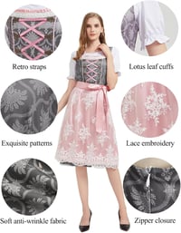 Hislovy Dirndl 5 részes Oktoberfest jelmez szett női midi ruha 3