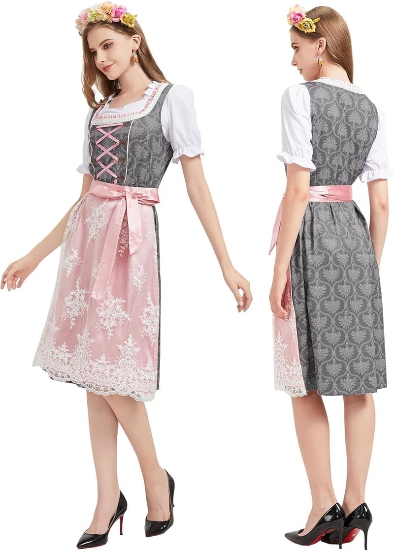 Hislovy Dirndl 5 részes Oktoberfest jelmez szett női midi ruha