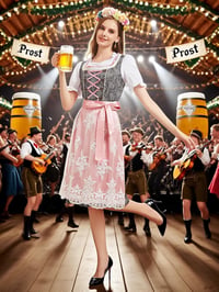 Hislovy Dirndl 5 részes Oktoberfest jelmez szett női midi ruha 6