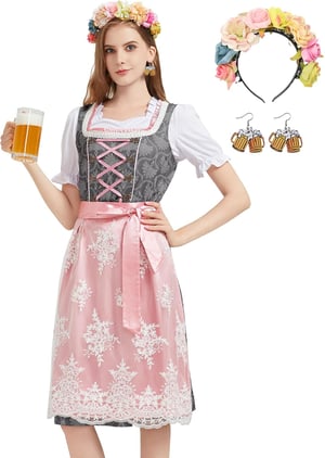 Hislovy Dirndl 5 részes Oktoberfest jelmez szett női midi ruha