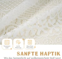 HiSnug fehér boho csipke függöny 45x90cm rúdzsebből 3