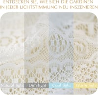 HiSnug fehér boho csipke függöny 45x90cm rúdzsebből 5