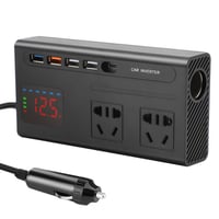 HISUEKIG 200W auto pretvarač s digitalnim zaslonom, Type-C priključkom, višestrukom zaštitom, kompaktan i prenosiv, crni 1