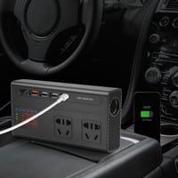 HISUEKIG 200W auto pretvarač s digitalnim zaslonom, Type-C priključkom, višestrukom zaštitom, kompaktan i prenosiv, crni 7