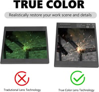 Cască de sudură cu auto-întunecare HISUEKIG, cu lanternă frontală și ecran LCD - negru 3
