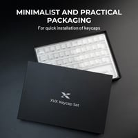 Set taste de tastatură HITIME XVX Shine Through cu tehnologie IMD, profil OEM, 118 bucăți, alb, pentru tastaturi mecanice de 60%, 75%, 100%, cu imprimare laterală 9