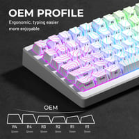 Set taste de tastatură HITIME XVX Shine Through cu tehnologie IMD, profil OEM, 118 bucăți, alb, pentru tastaturi mecanice de 60%, 75%, 100%, cu imprimare laterală 8