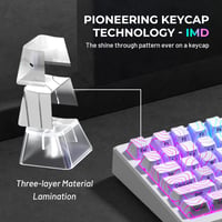 Set taste de tastatură HITIME XVX Shine Through cu tehnologie IMD, profil OEM, 118 bucăți, alb, pentru tastaturi mecanice de 60%, 75%, 100%, cu imprimare laterală 3