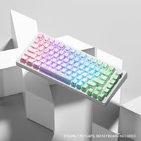 Set taste de tastatură HITIME XVX Shine Through cu tehnologie IMD, profil OEM, 118 bucăți, alb, pentru tastaturi mecanice de 60%, 75%, 100%, cu imprimare laterală 2