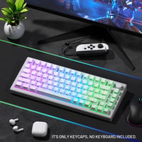 Set taste de tastatură HITIME XVX Shine Through cu tehnologie IMD, profil OEM, 118 bucăți, alb, pentru tastaturi mecanice de 60%, 75%, 100%, cu imprimare laterală 6