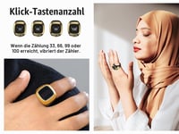 Inel Digital Inteligent Hitopin Tasbih cu Contor – Inel Musulman de Rugăciune Tasbeeh, Negru, 18 mm 4