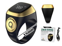 Inel Digital Inteligent Hitopin Tasbih cu Contor – Inel Musulman de Rugăciune Tasbeeh, Negru, 18 mm 5
