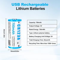HITRENDS CR123A 3V Lítium Akkumulátor 10db USB-C Töltés 3000 Ciklus - 3V-10 pieces 4