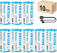 HITRENDS CR123A 3V Lítium Akkumulátor 10db USB-C Töltés 3000 Ciklus - 3V-10 pieces 1