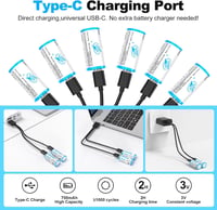 HITRENDS CR123A 3V Lítium Akkumulátor 10db USB-C Töltés 3000 Ciklus - 3V-10 pieces 2