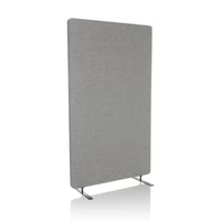 Akustický deliaci paraván do kancelárie OFFICE FLEXMIUT 891013, výška 142 cm, stojanová kancelárska zástena so zvukovoizolačnou nástenkou na pripínanie, svetlosivá 9