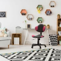hjh OFFICE KIDDY GTI-2 dječja okretna stolica - sivo/ružičasta, ergonomska, podesiva po visini, uredska stolica za djecu i mlade 2