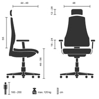 hjh OFFICE Porto MAX HIGH Ergonomikus Irodai Forgószék Szövet/Háló Fekete - GS Tanúsított, TÜV Süd Minősített Főnöki Szék 3