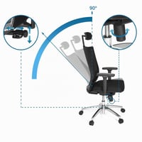 hjh OFFICE Porto MAX HIGH Ergonomikus Irodai Forgószék Szövet/Háló Fekete - GS Tanúsított, TÜV Süd Minősített Főnöki Szék 4