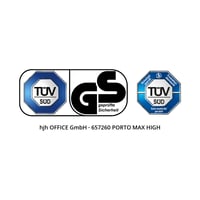 hjh OFFICE Porto MAX HIGH Ergonomikus Irodai Forgószék Szövet/Háló Fekete - GS Tanúsított, TÜV Süd Minősített Főnöki Szék 8