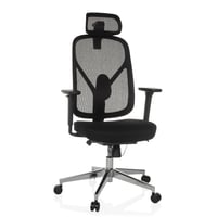 Scaun de birou ergonomic hjh OFFICE RALOO PRO, scaun rotativ cu spătar din plasă, cu tetieră și suport lombar reglabile, reglare a adâncimii șezutului, negru 1