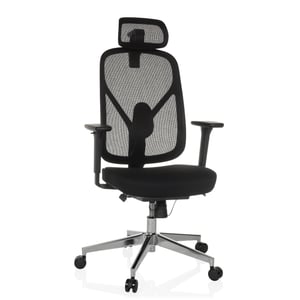 hjh OFFICE RALOO PRO Ergonomikus Irodai Szék Hálós Forgószék Állítható Fej- és Ágyéktámasszal, Ülőmélység-állítással, Fekete