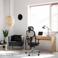 Scaun de birou ergonomic hjh OFFICE RALOO PRO, scaun rotativ cu spătar din plasă, cu tetieră și suport lombar reglabile, reglare a adâncimii șezutului, negru 2