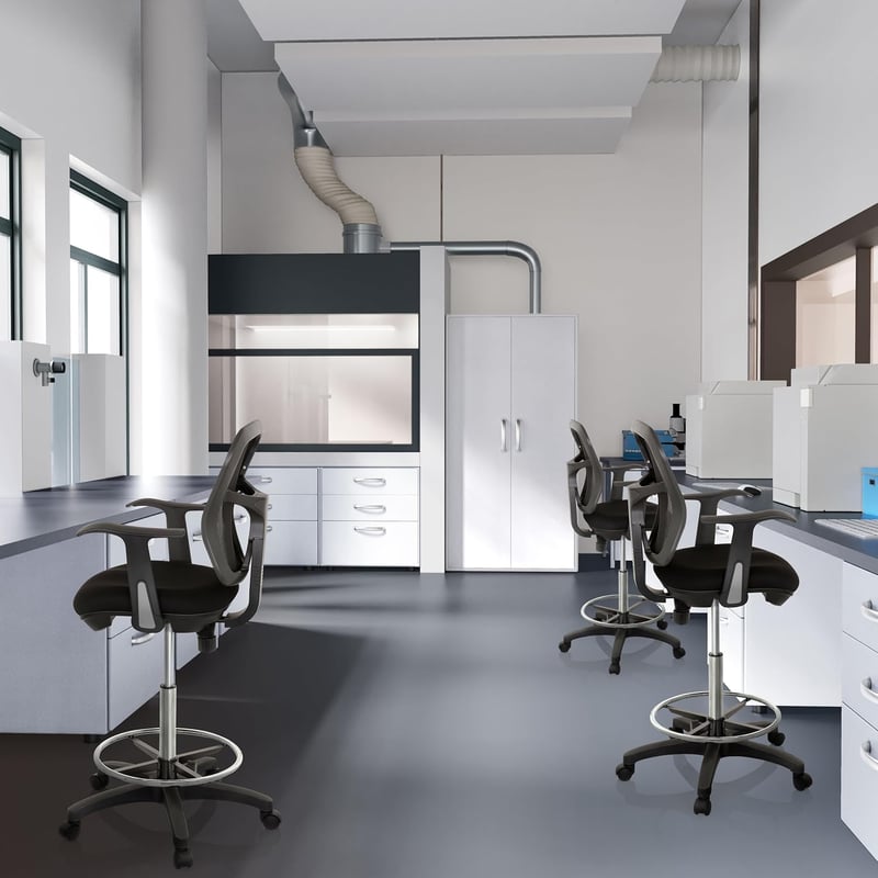 hjh OFFICE TOP WORK 108 Ergonomikus Forgószék Hálós Irodai Szék Magasságállítható - Black