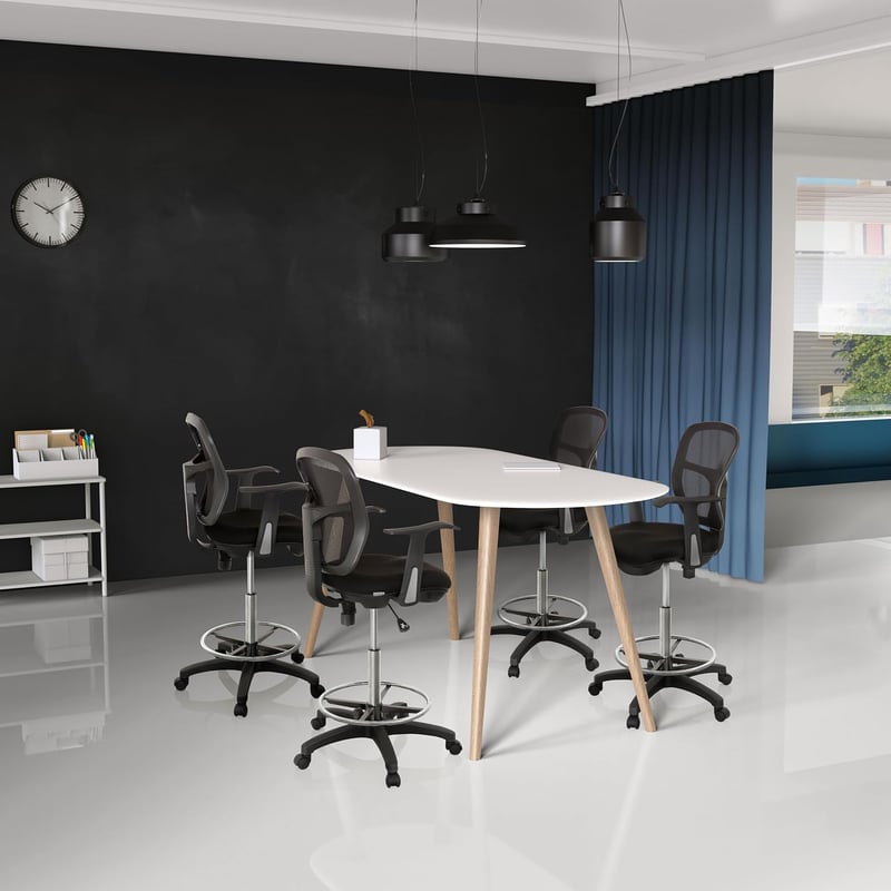 hjh OFFICE TOP WORK 108 Ergonomikus Forgószék Hálós Irodai Szék Magasságállítható - Black