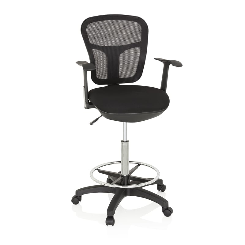 hjh OFFICE TOP Work 108 ergonomska radna stolica s prstenastim osloncem za noge, crna