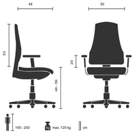 hjh OFFICE Villa 10 600930 Főnöki Forgószék Valódi Bőr Fekete Króm Közepes — kopások, karcok, szakadt háttámla (állapot: lásd a 2. képet) 7