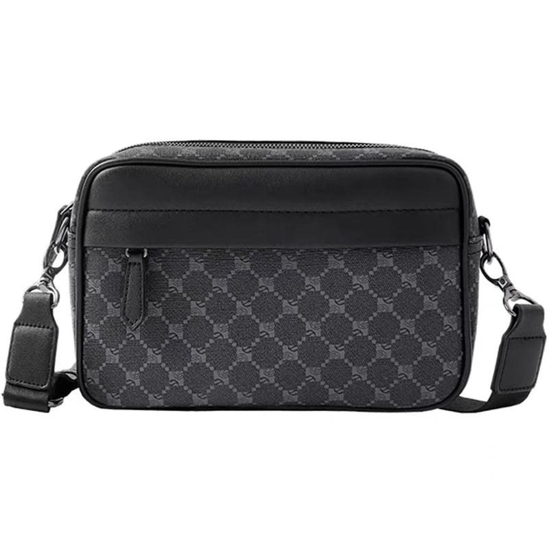 Hjkiopc muška crossbody torba, vintage, vodootporna - crna