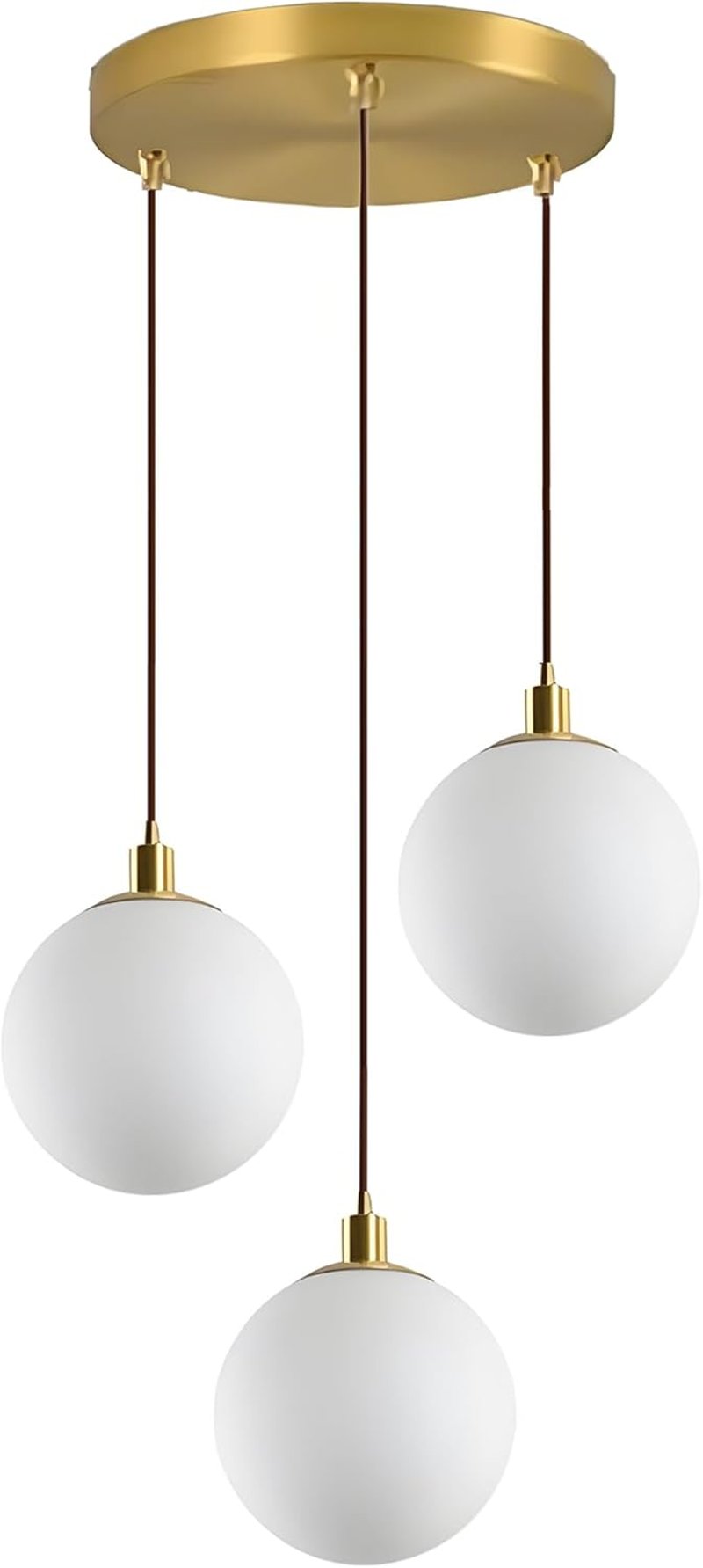 HJXDtech 3 lámpás fehér üveg gömb függeszték lámpa modern minimalista hálószoba nappali konyha étkező dining asztalhoz