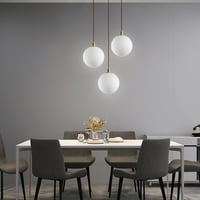 HJXDtech 3 lámpás fehér üveg gömb függeszték lámpa modern minimalista hálószoba nappali konyha étkező dining asztalhoz 5