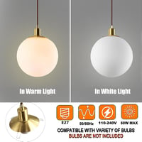 HJXDtech 3 lámpás fehér üveg gömb függeszték lámpa modern minimalista hálószoba nappali konyha étkező dining asztalhoz 3