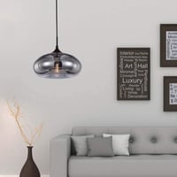HJXDtech Loft Ipari Vintage Mennyezeti Függőlámpa Füstszürke Üveggel 5
