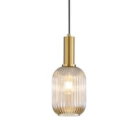 Moderná priemyselná závesná lampa HJXDtech s pruhovaným skleneným tienidlom – jantárová – 13 cm 1