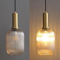 HJXDtech Vintage Függőlámpa Polírozott Sárgaréz Tartóval és Üveg Búrával - 13cm, Amber 9