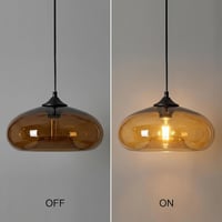 HJXDtech Vintage Függőlámpa Színes Üvegárnyalattal E27 Konyha Nappali Étkezőhöz Barna 7