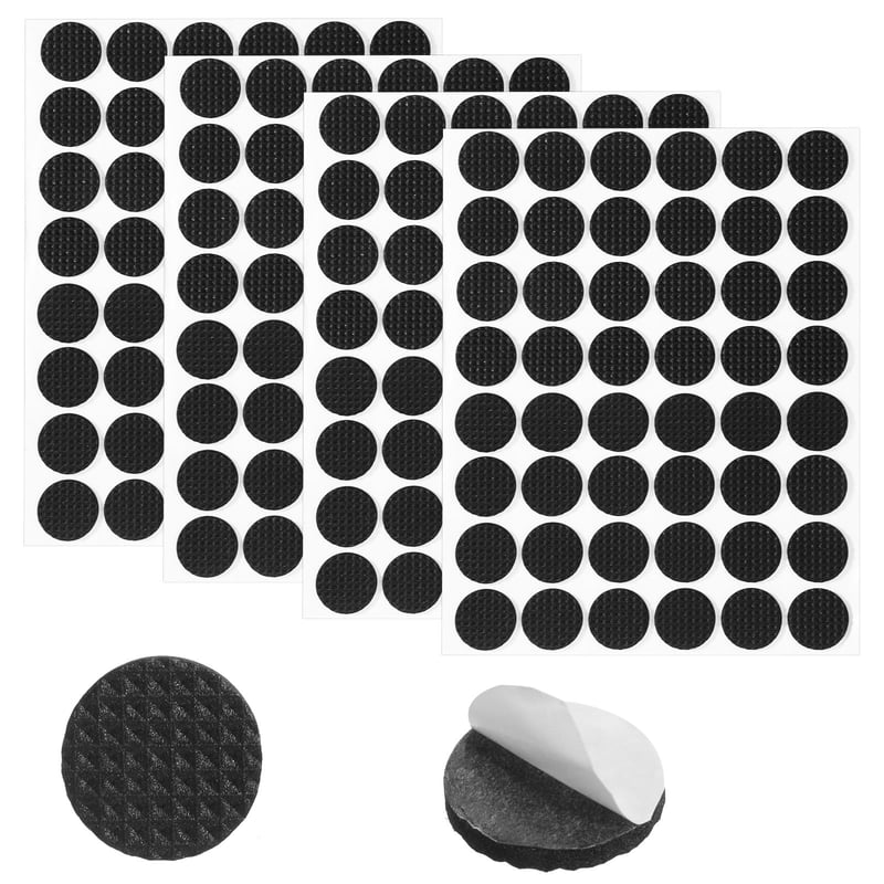HJZHII 192 ks Protišmykové podložky samolepiace, 20 mm čierne okrúhle gumové podložky 3 mm hrubé, chrániče nábytku, podložky pod nábytok na ochranu parkiet, protišmykové koncovky na nohy nábytku