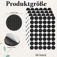 HJZHII 192 ks Protišmykové podložky samolepiace, 20 mm čierne okrúhle gumové podložky 3 mm hrubé, chrániče nábytku, podložky pod nábytok na ochranu parkiet, protišmykové koncovky na nohy nábytku 2