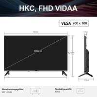 HKC H42Q1LF-V Smart TV 42 colos (107 cm) Full HD LED televízió Wi-Fi, Triple Tuner, AirPlay, Netflix, YouTube, HDMI, USB, CI/CI+ funkcióval 10
