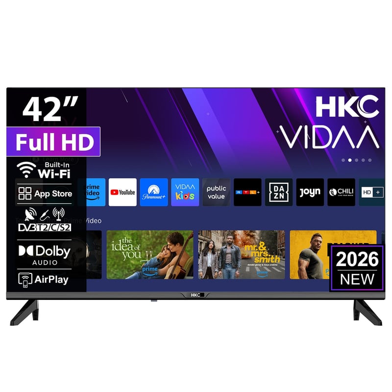 HKC H42Q1LF-V Smart TV 42 colos (107 cm) Full HD LED televízió Wi-Fi, Triple Tuner, AirPlay, Netflix, YouTube, HDMI, USB, CI/CI+ funkcióval