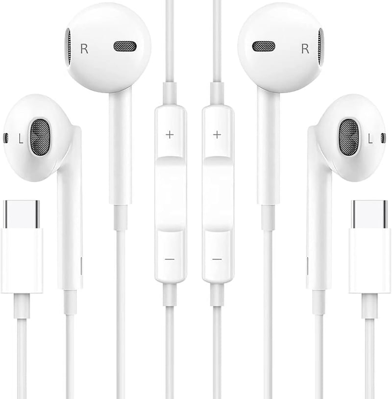 Hlshing USB-C vezetékes fülhallgató mikrofonnal és hangerőszabályzóval - 2 db